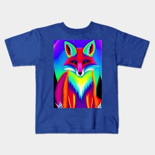 BEAUTIFUL SERENE RAINBOW FOX Kids T-Shirt